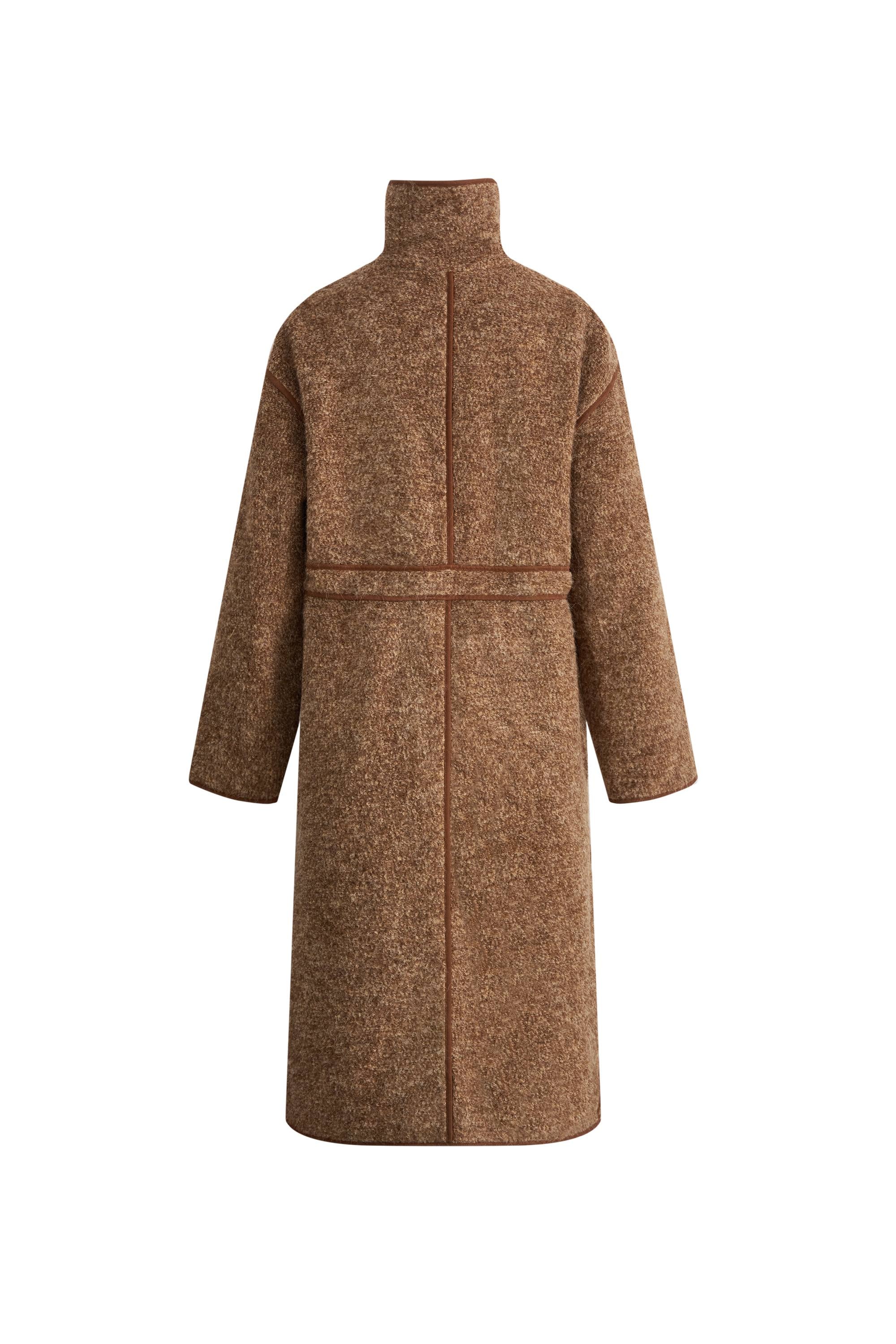 Yuki Drawstring Wool Coat in Alpaca Loop Wool - Image 11