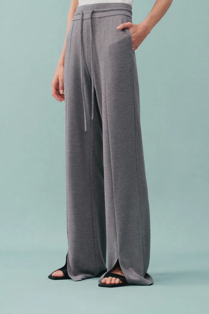 Yuri Split Hem Pants in Brushed Jersey knit - Image 5