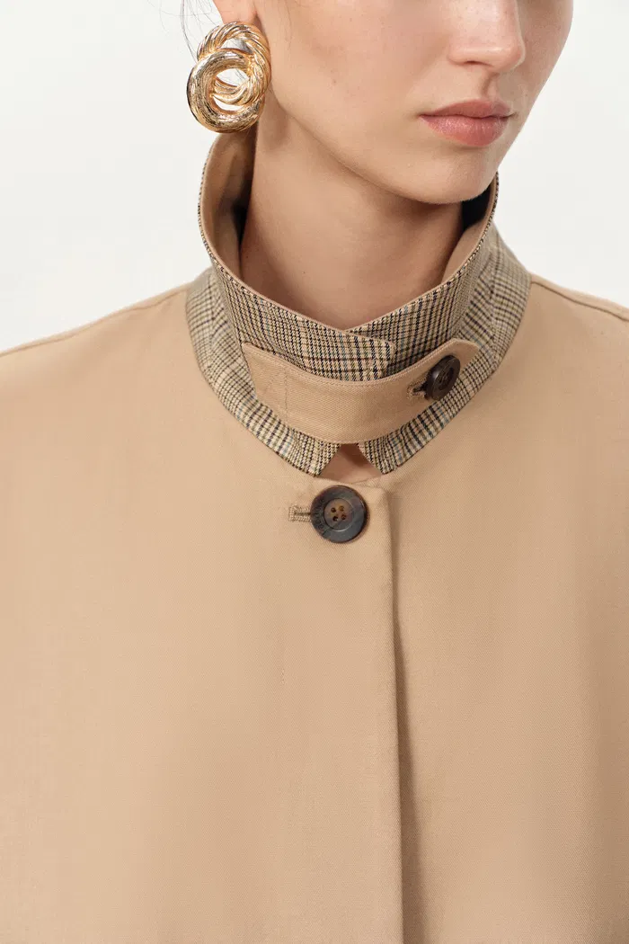 Yvette Single Breasted Double Pocket Trench Coat in Cotton - Image 7