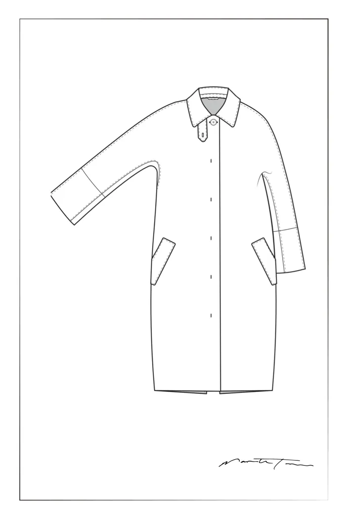 Yvette Single Breasted Double Pocket Trench Coat in Cotton - Image 8