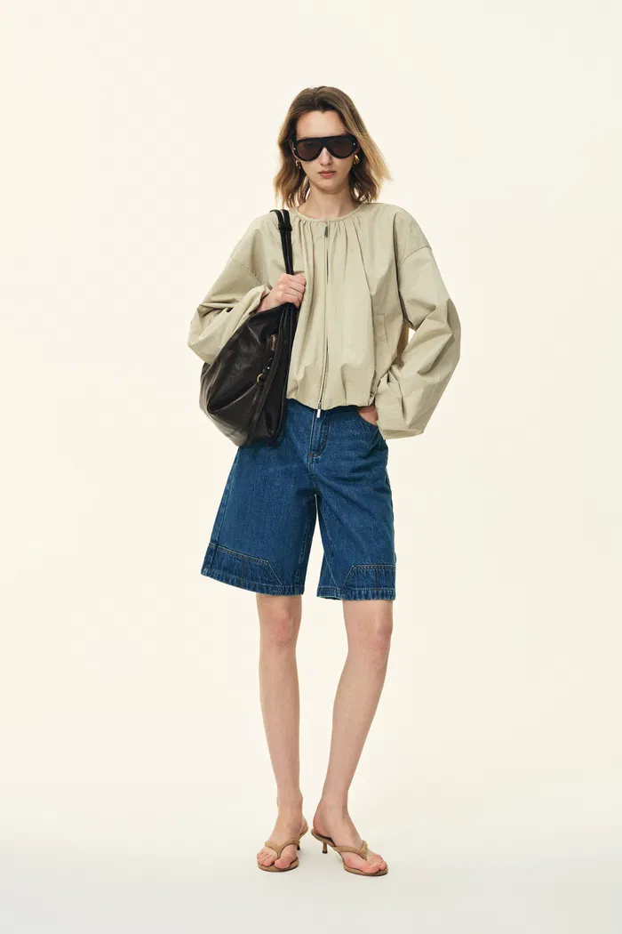 Yvonne Carpenter Denim Shorts in Deconstructed Tailoring - Image 2