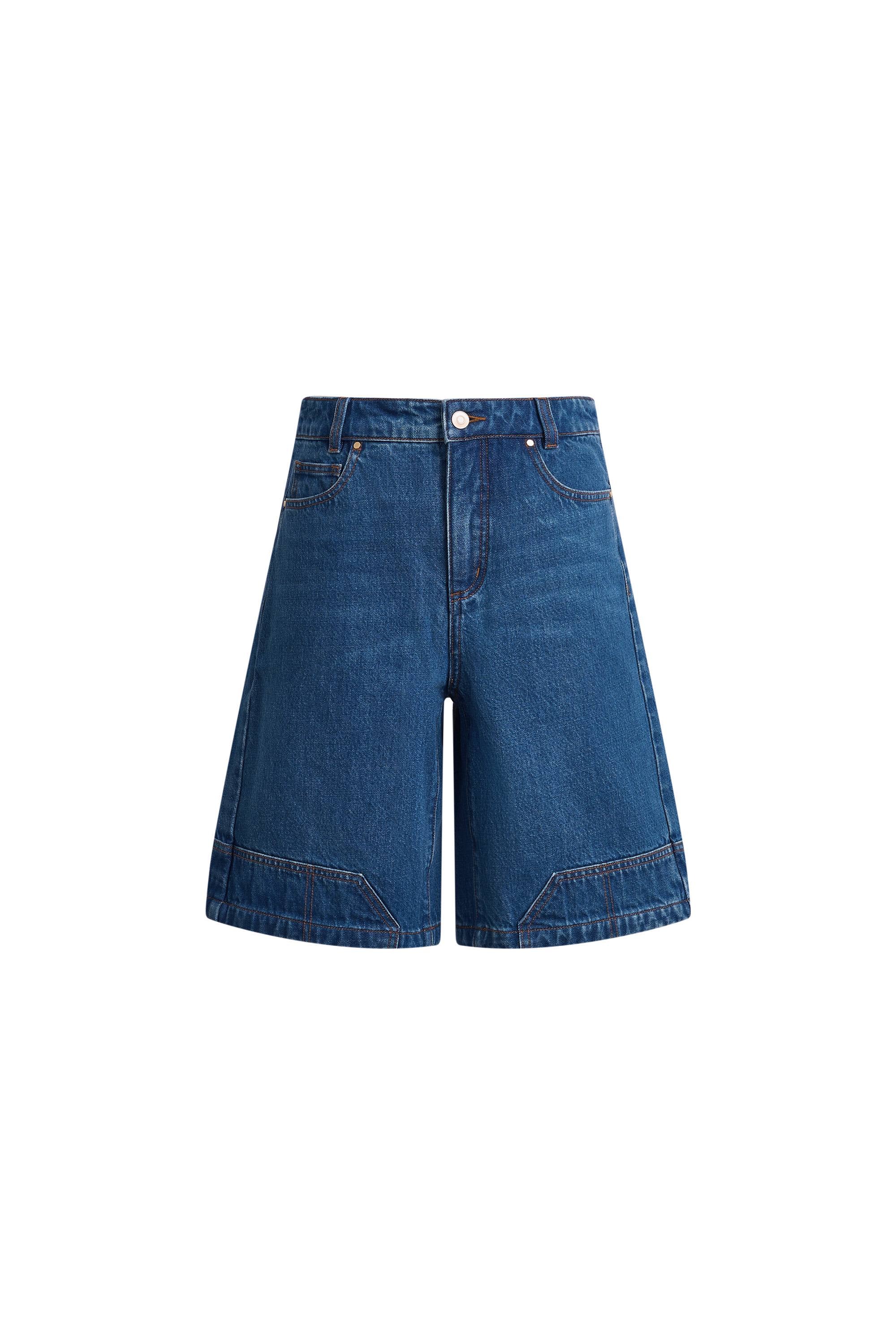 Yvonne Carpenter Denim Shorts in Deconstructed Tailoring - Image 7