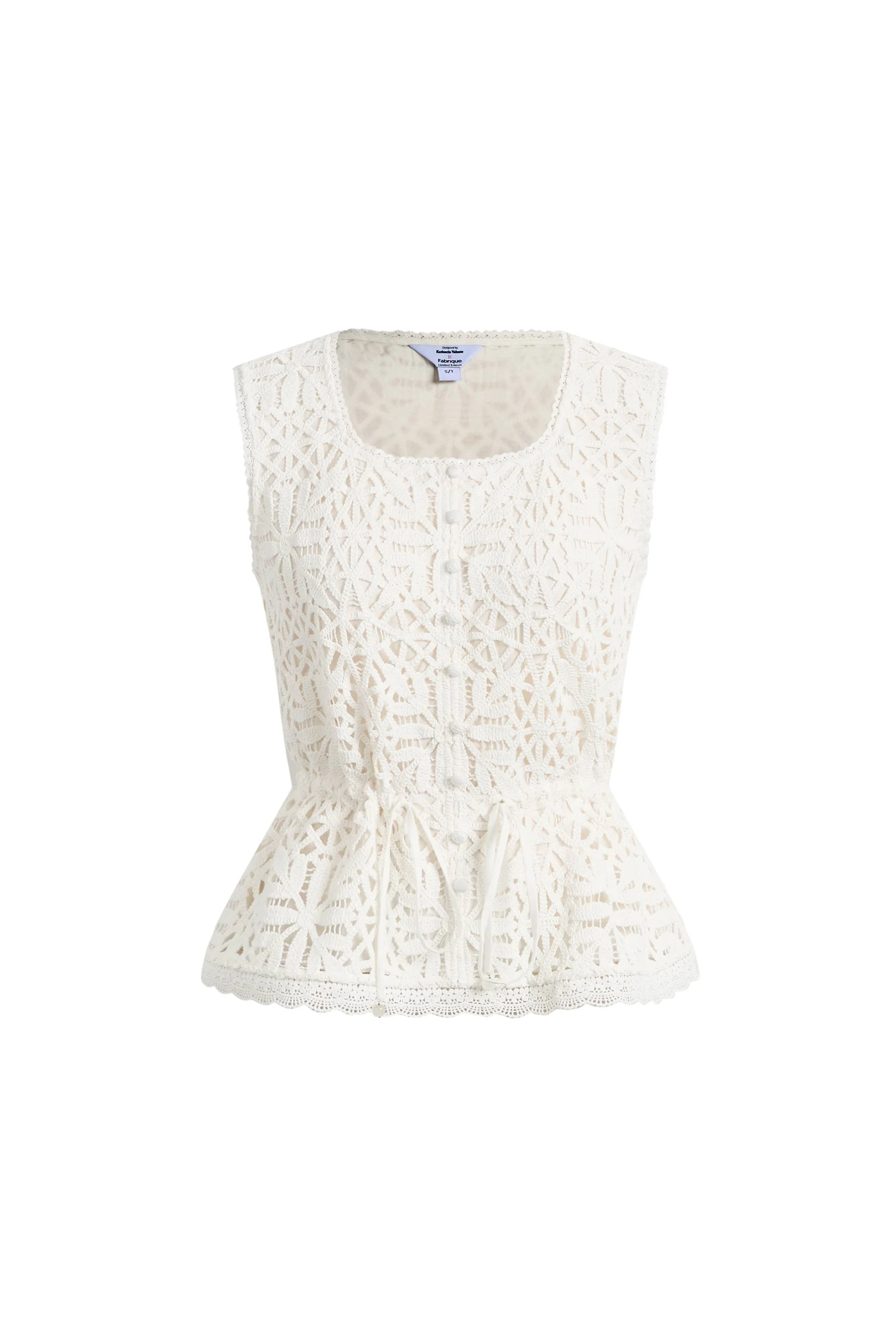 Zane Open Knit Drawstring Top in Cotton - Image 7