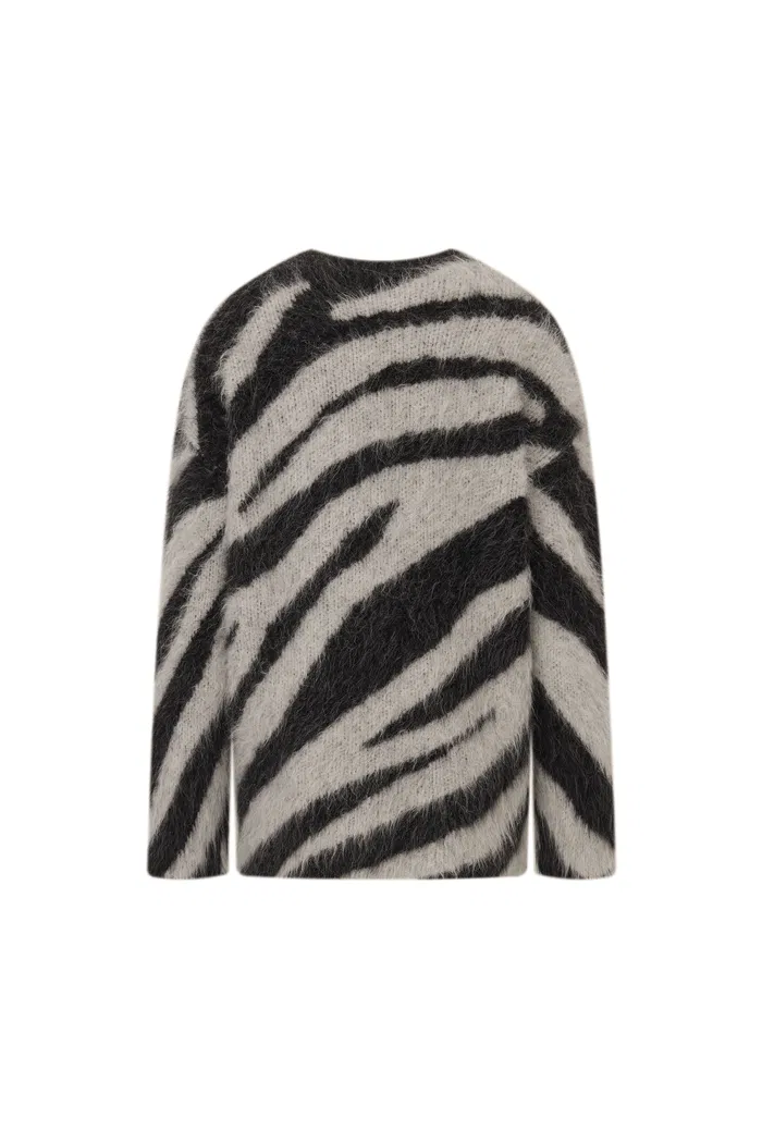 Zebra Modern Zebra Jacquard Cardigan in Washed Alpaca Knit - Image 11
