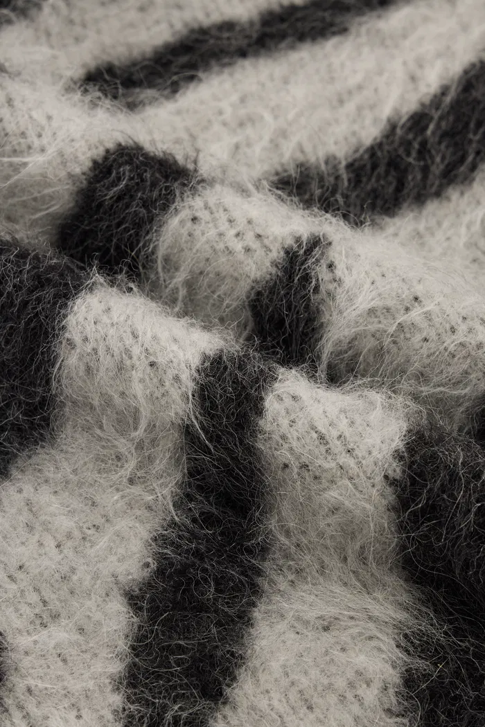 Zebra Modern Zebra Jacquard Cardigan in Washed Alpaca Knit - Image 9