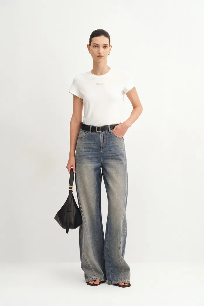 Zeki Baggy Barrel Leg Jeans in Cotton Denim - Image 2